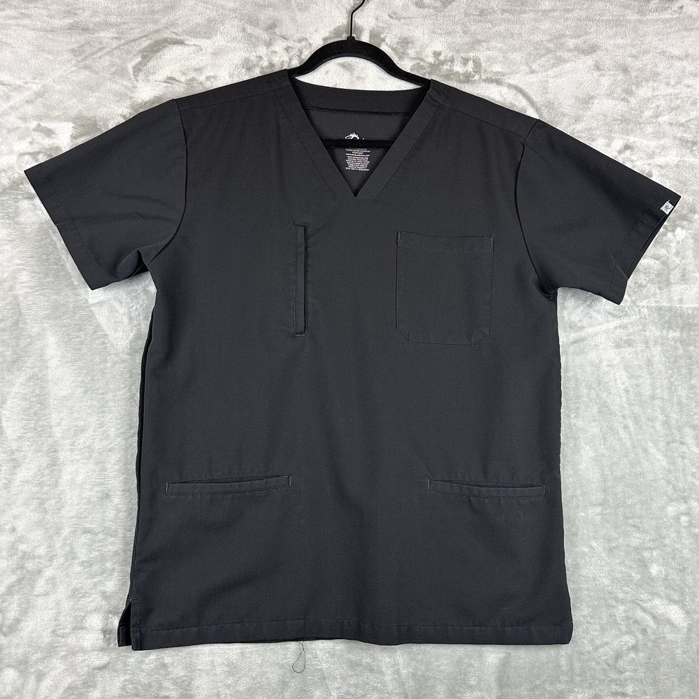 Reina Medical Uniforms Scrub V-Neck Top Women's S Black